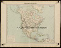 4j604 NORTH AMERICA French 21x27 map 1889 wonderful Giffault map of the continent!