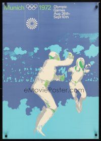 4j591 OLYMPIC GAMES MUNICH 1972 German special 24x33 '70 cool Gaebele art of fencers!