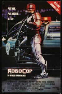 4j672 ROBOCOP video poster '87 classic, Peter Weller is part man, part machine, all cop!