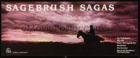 4j673 SAGEBRUSH SAGAS video poster '86 cool image of cowboy riding into sunset!