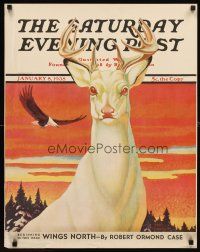 4j629 SATURDAY EVENING POST JANUARY 8, 1938 special 22x28 '38 Murray art of deer & Eagle!