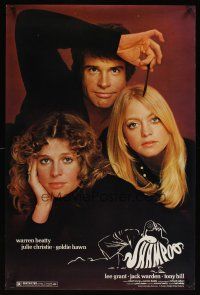 4j064 SHAMPOO special 25x37 '75 best close up of Warren Beatty, Julie Christie & Goldie Hawn!