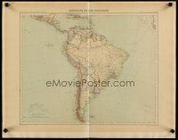 4j605 SOUTH AMERICA French 21x27 map 1898 wonderful Huot map of the continent!