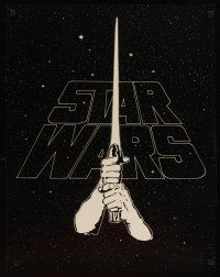 4j156 STAR WARS bootleg 22x28 '77 George Lucas' sci-fi classic, art of hands & lightsaber!
