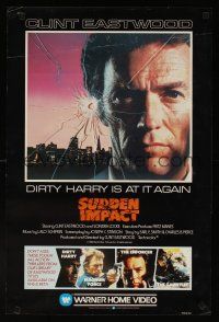 4j684 SUDDEN IMPACT 18x27 video poster '83 Clint Eastwood is at it again as Dirty Harry!