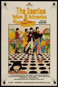 4j690 YELLOW SUBMARINE video poster R87 psychedelic art of Beatles John, Paul, Ringo & George