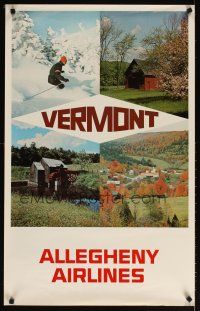 4j350 ALLEGHENY AIRLINES VERMONT travel poster '80s cool scenes from the northeast!