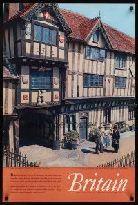 4j414 BRITAIN English travel poster '60s Lord Leycester's hospital, Warwick England!