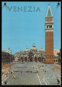 4j399 VENEZIA Italian travel poster '60s cool image of the Piazza San Marco!