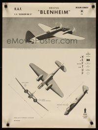 4j210 BRISTOL BLENHEIM 19x25 WWII war poster '44 cool images of aircraft, ID training poster!
