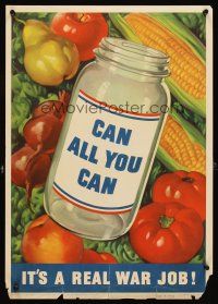 4j216 CAN ALL YOU CAN IT'S A REAL WAR JOB 16x23 WWII war poster '43 cool art of vegetables!