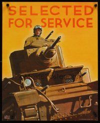 4j240 SELECTED FOR SERVICE 21x26 WWII war poster '41 rare pre-war build-up, Leslie Ragan artwork!