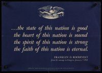 4j242 STATE OF THIS NATION IS GOOD 14x20 WWII war poster '43 quote from FDR's message to Congress!