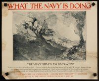 4j181 WHAT THE NAVY IS DOING set of 3 14x17 WWI war posters '18 Heroes of the Deep, sailors!