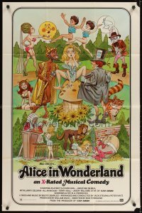 4m029 ALICE IN WONDERLAND 1sh '76 x-rated, sexy Playboy's cover girl Kristine De Bell!