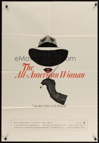 4m031 ALL AMERICAN WOMAN 1sh '76 Marilyn James, sexy art, you don't have to be French!