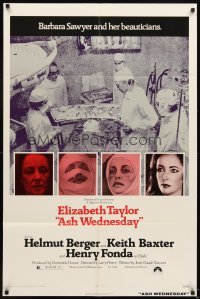 4m050 ASH WEDNESDAY 1sh '73 beautiful aging Elizabeth Taylor gets extensive plastic surgery!