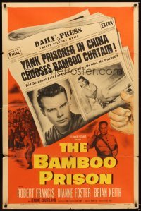 4m063 BAMBOO PRISON 1sh '54 Robert Francis, Yank prisoner in China chooses bamboo curtain!