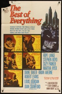 4m077 BEST OF EVERYTHING 1sh '59 Hope Lange, Stephen Boyd, nakedly exposes the female jungle!