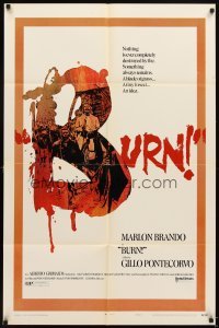 4m127 BURN style B 1sh '70 Marlon Brando profiteers from war, directed by Gillo Pontecorvo!