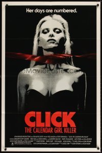 4m168 CLICK THE CALENDAR GIRL KILLER 1sh '90 great image of sexy babe strangled by film strip!