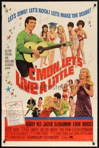 4m171 C'MON LET'S LIVE A LITTLE 1sh '67 Bobby Vee plays guitar for sexy teens!
