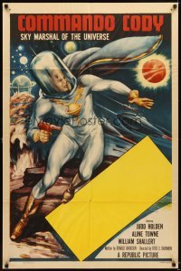 4m177 COMMANDO CODY stock 1sh '53 Sky Marshal of the Universe, cool outer space sci-fi art!