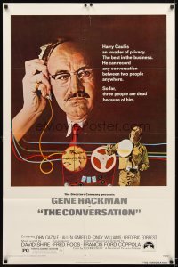 4m182 CONVERSATION 1sh '74 Gene Hackman is an invader of privacy, Francis Ford Coppola directed!