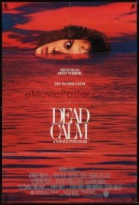 4m211 DEAD CALM 1sh '89 Sam Neill, wild image of Nicole Kidman on horizon of red ocean!