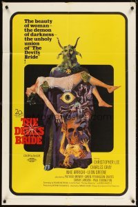 4m222 DEVIL'S BRIDE 1sh '68 wild art, the union of the beauty of woman and the demon of darkness!