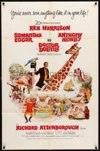 4m235 DOCTOR DOLITTLE int'l 1sh '67 Rex Harrison speaks with animals, directed by Richard Fleischer!