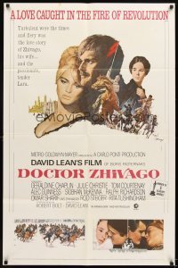 4m237 DOCTOR ZHIVAGO 1sh R72 Omar Sharif, Julie Christie, David Lean English epic, Terpning art!