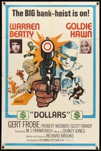 4m002 $ style D 1sh '71 bank robbers Warren Beatty & Goldie Hawn!
