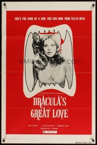 4m245 DRACULA'S GREAT LOVE 1sh '74 sexy vampire, the kind of girl you can sink your teeth into!