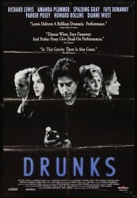 4m250 DRUNKS 1sh '95 Richard Lewis & Faye Dunaway at Alcoholics Anonymous meetings!