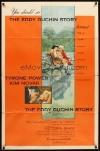 4m254 EDDY DUCHIN STORY 1sh '56 Tyrone Power & Kim Novak in a love story you will remember!
