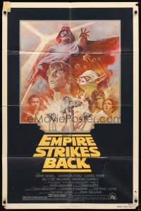 4m257 EMPIRE STRIKES BACK 1sh R81 George Lucas sci-fi classic, cool artwork by Tom Jung!
