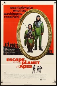 4m265 ESCAPE FROM THE PLANET OF THE APES 1sh '71 meet Baby Milo who has Washington terrified!