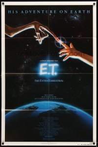 4m252 E.T. THE EXTRA TERRESTRIAL 1sh '82 Steven Spielberg classic, John Alvin art!