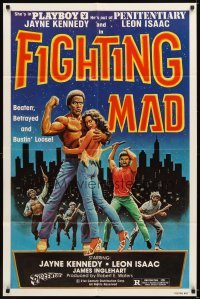 4m293 FIGHTING MAD 1sh '78 Leon & Jayne Kennedy, beaten, betrayed, and bustin' loose!