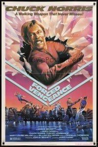 4m306 FORCED VENGEANCE 1sh '82 Chuck Norris is a walking weapon that never misses, Gleason art!