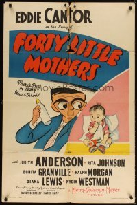4m311 FORTY LITTLE MOTHERS style C 1sh '40 art of Eddie Cantor by Al Hirschfeld, Busby Berkeley!