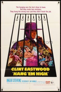 4m360 HANG 'EM HIGH 1sh '68 Clint Eastwood, they hung the wrong man & didn't finish the job!