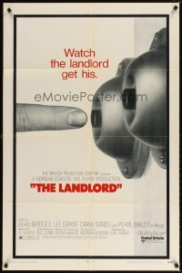 4m457 LANDLORD 1sh '70 erotic image of finger pushing doorbell, directed by Hal Ashby!