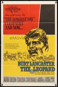 4m465 LEOPARD 1sh '63 Luchino Visconti's Il Gattopardo, cool art of Burt Lancaster!