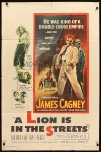 4m473 LION IS IN THE STREETS 1sh '53 the gutter was James Cagney's throne, Anne Francis!