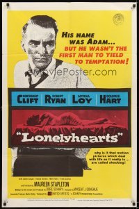 4m481 LONELYHEARTS 1sh '59 guilt-ridden Montgomery Clift, from Nathaniel West's depressing novel!