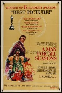 4m504 MAN FOR ALL SEASONS style C 1sh '67 Paul Scofield, Robert Shaw, Best Picture Academy Award!