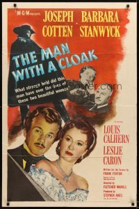 4m515 MAN WITH A CLOAK 1sh '51 what strange hold did Joseph Cotten have over Barbara Stanwyck!