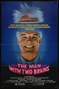 4m516 MAN WITH TWO BRAINS 1sh '83 wacky world famous surgeon Steve Martin performs brain surgery!